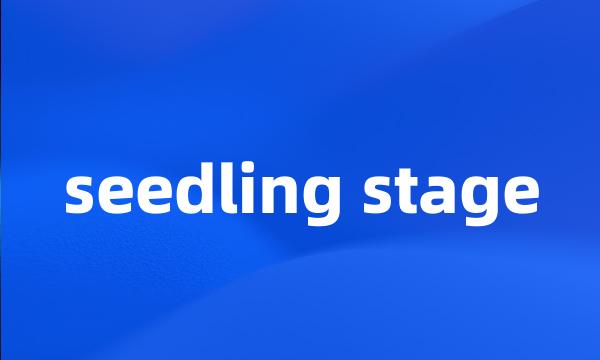 seedling stage