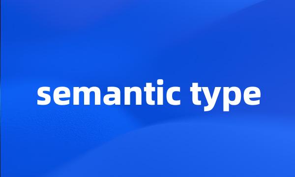 semantic type