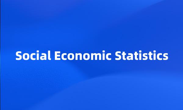 Social Economic Statistics