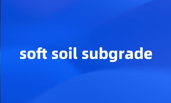 soft soil subgrade