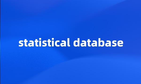 statistical database