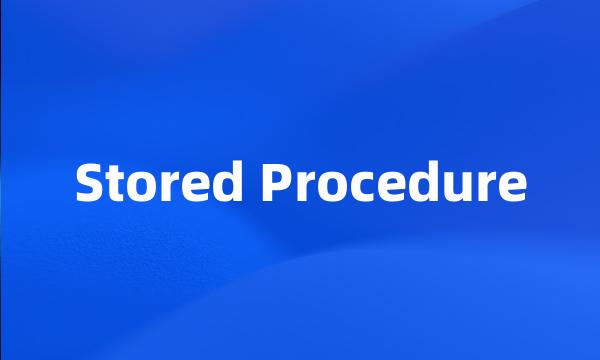 Stored Procedure