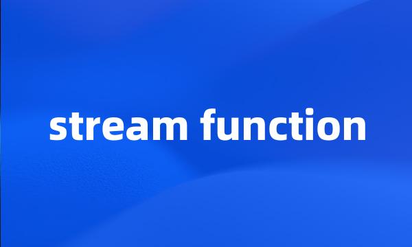 stream function