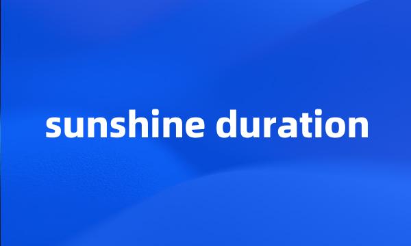 sunshine duration