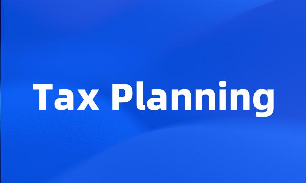 Tax Planning