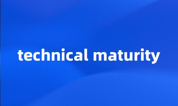 technical maturity