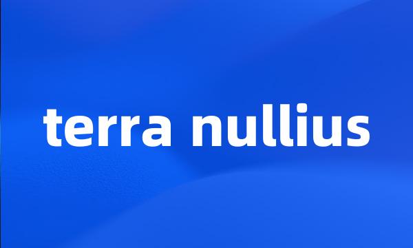 terra nullius