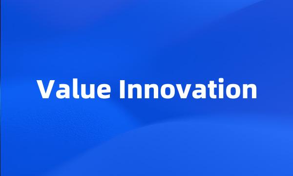 Value Innovation