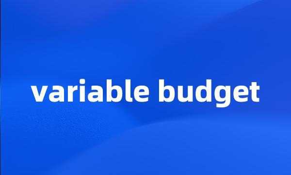 variable budget