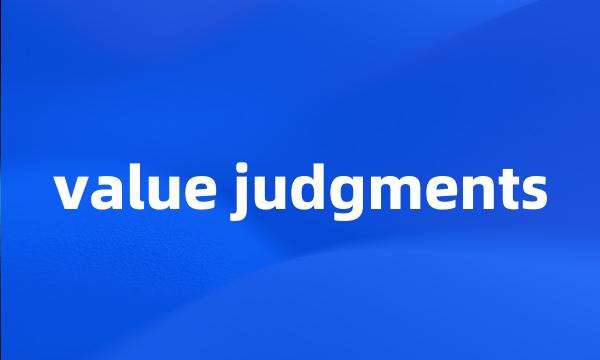 value judgments