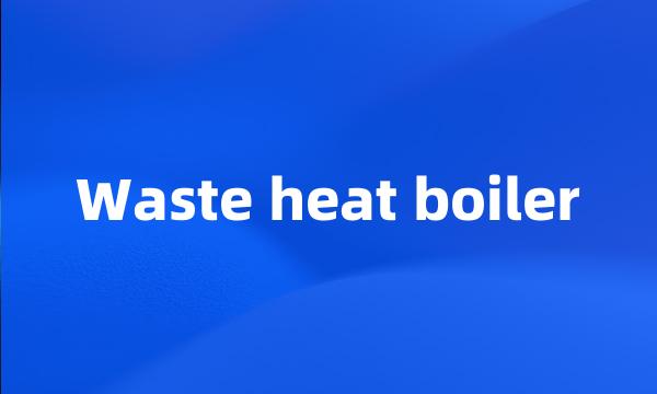 Waste heat boiler