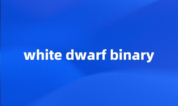 white dwarf binary