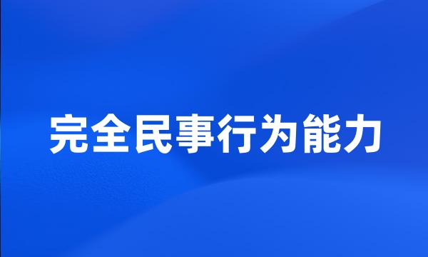 完全民事行为能力