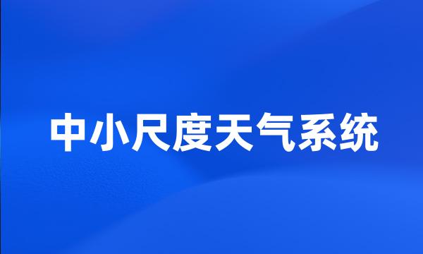 中小尺度天气系统