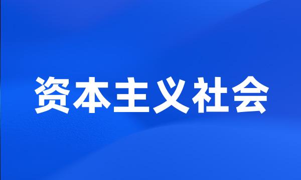 资本主义社会