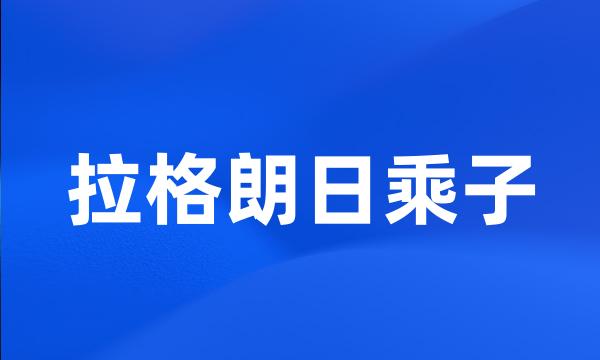 拉格朗日乘子