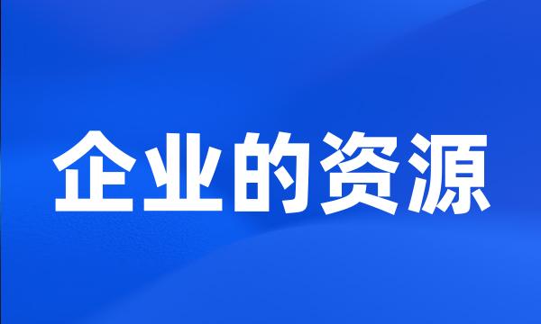 企业的资源