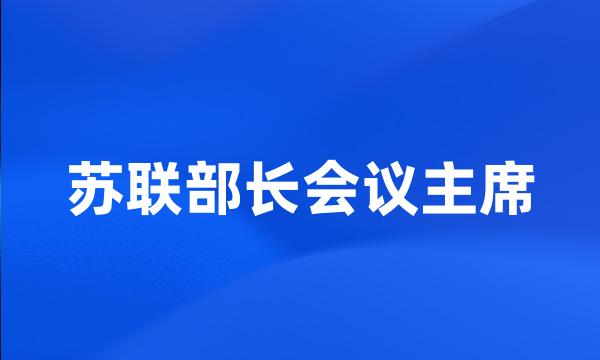 苏联部长会议主席