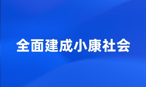 全面建成小康社会