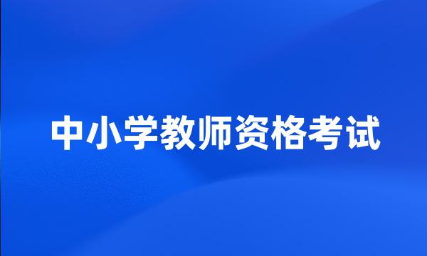 中小学教师资格考试