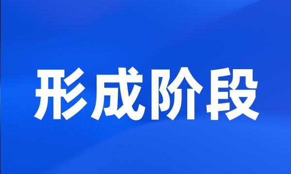 形成阶段