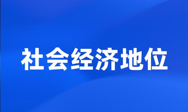 社会经济地位