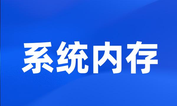 系统内存