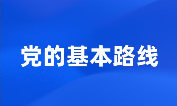 党的基本路线