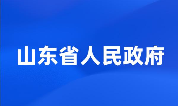 山东省人民政府