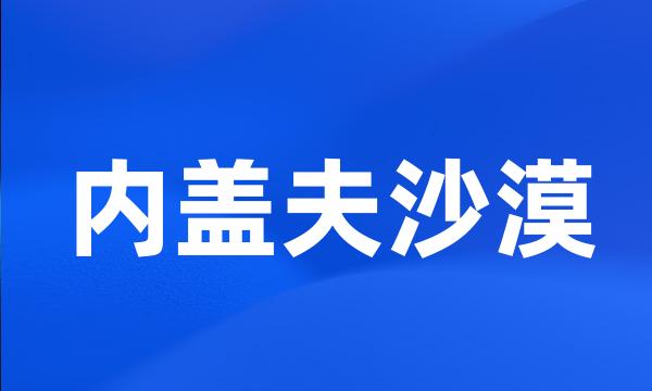 内盖夫沙漠