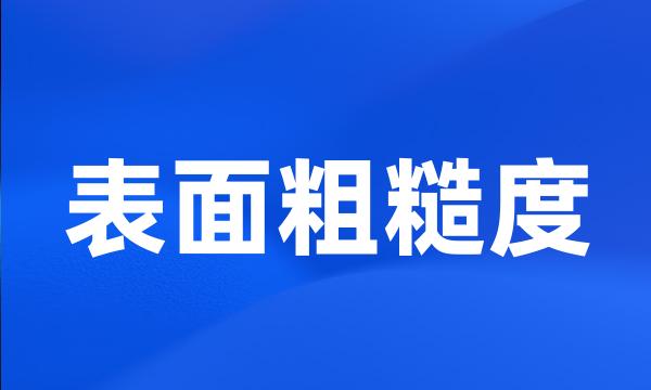 表面粗糙度