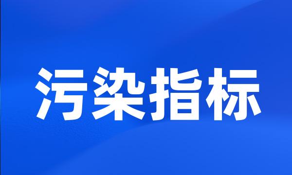 污染指标