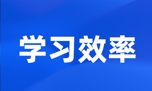 学习效率