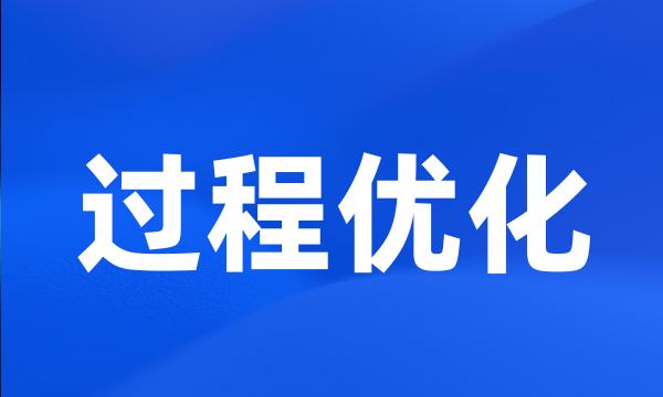 过程优化