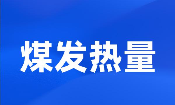 煤发热量