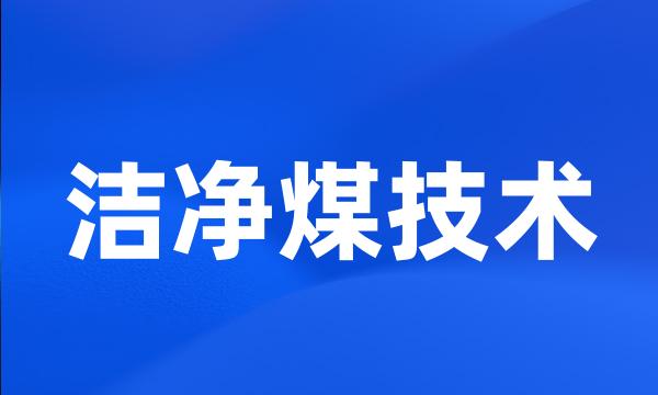 洁净煤技术