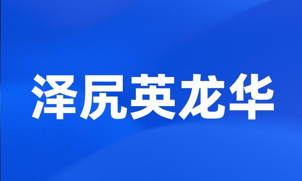 泽尻英龙华