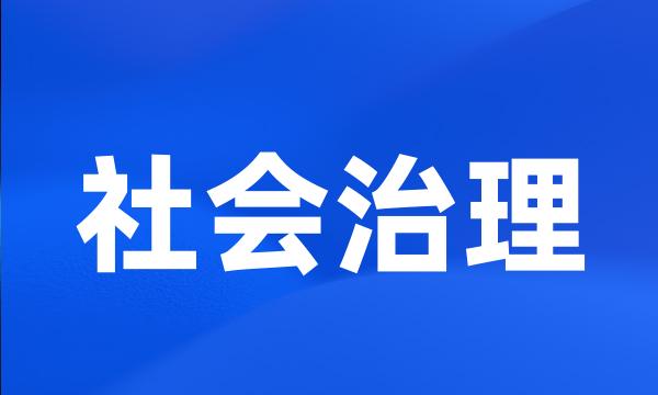 社会治理