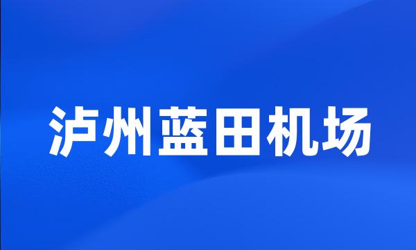 泸州蓝田机场