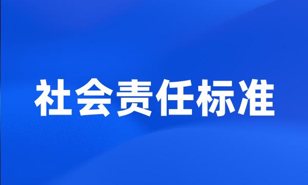 社会责任标准