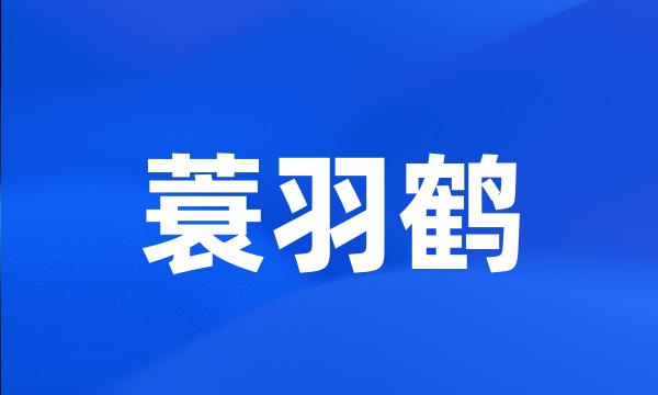 蓑羽鹤