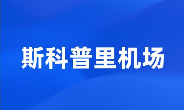 斯科普里机场