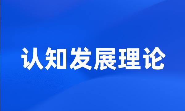 认知发展理论