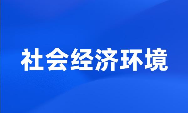 社会经济环境