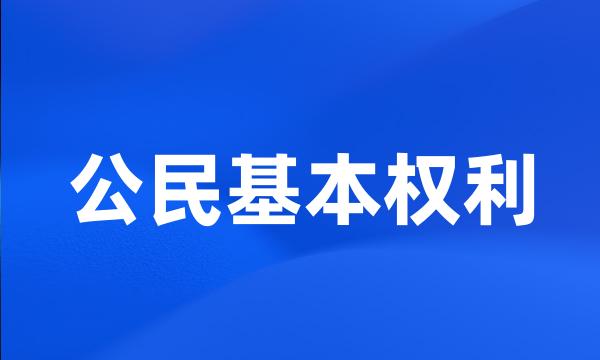 公民基本权利