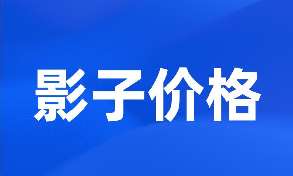 影子价格