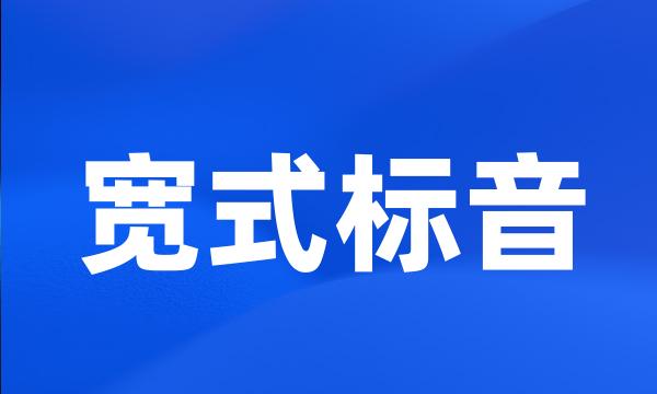 宽式标音