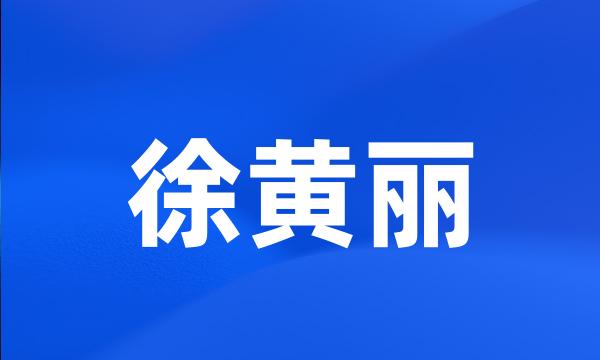 徐黄丽