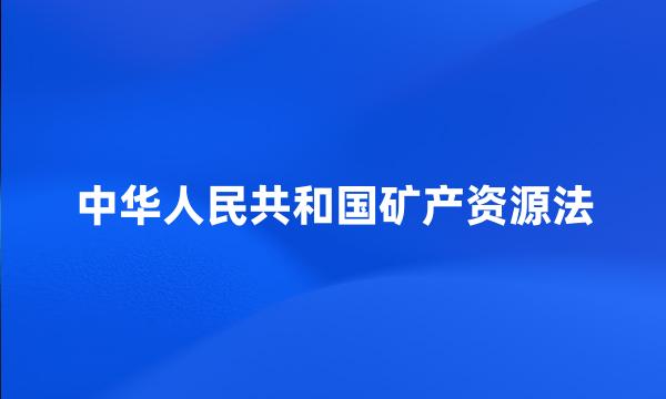 中华人民共和国矿产资源法