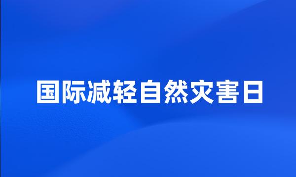 国际减轻自然灾害日